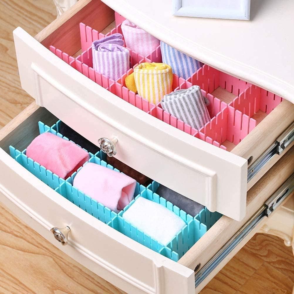8 Pcs Adjustable Drawer Organizer Divider – Expandable Storage Tray for Socks, Underwear, Jewelry, Office Supplies – Kitchen, Bedroom & Office Organizer