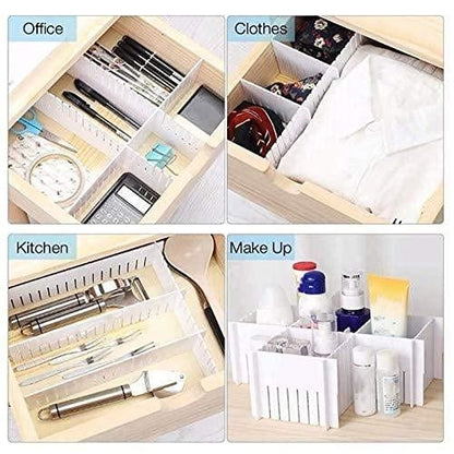8 Pcs Adjustable Drawer Organizer Divider – Expandable Storage Tray for Socks, Underwear, Jewelry, Office Supplies – Kitchen, Bedroom & Office Organizer