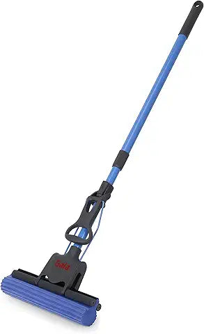 Blue Floor Plastic Mop | Super Absorbent PVA Sponge Mop with Extendable Aluminum Handle | Wet Floor Cleaning Mop for Home, Kitchen & Office | Easy Water Squeeze System