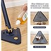 360° Rotating Triangular Spin Mop | Stainless Steel Adjustable Handle | Wet & Dry Microfiber Mop for Floor, Tile, Hardwood & Ceiling Cleaning | Push-Pull Squeeze System | Multicolor