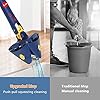 360° Rotating Triangular Spin Mop | Stainless Steel Adjustable Handle | Wet & Dry Microfiber Mop for Floor, Tile, Hardwood & Ceiling Cleaning | Push-Pull Squeeze System | Multicolor