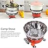 Portable Butane Gas Stove | Stainless Steel Windproof Camping Burner | Foldable Outdoor Gas Stove with Lotus Flame Design | High Heat Efficiency | Travel Cooking Furnace with Carry Pouch