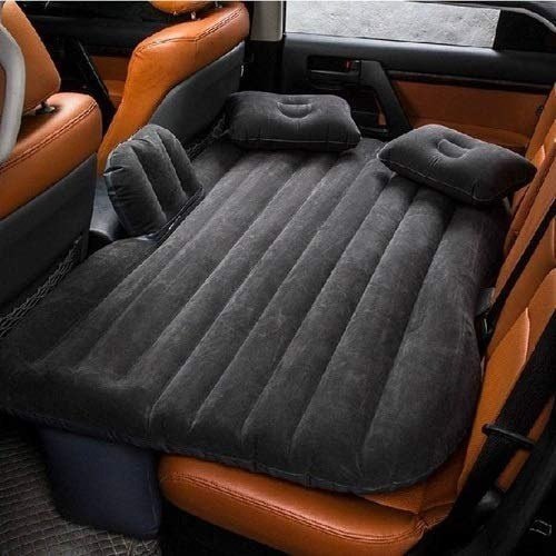 Premium Black Car Inflatable Bed with 2 Pillows | Universal Travel Air Mattress for SUV, Sedan & MPV | Portable Car Bed for Camping, Road Trips & Outdoor Adventures | Soft PVC Oxford Fabric | Durable & Comfortable