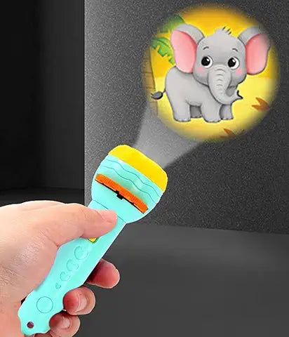 Kids Slide Projector Toy | Educational Night Light Projector with Story Slides | Early Learning Flashlight Toy for Boys & Girls | Safe ABS Material | Sleep Companion Toy | Random Color & Slides